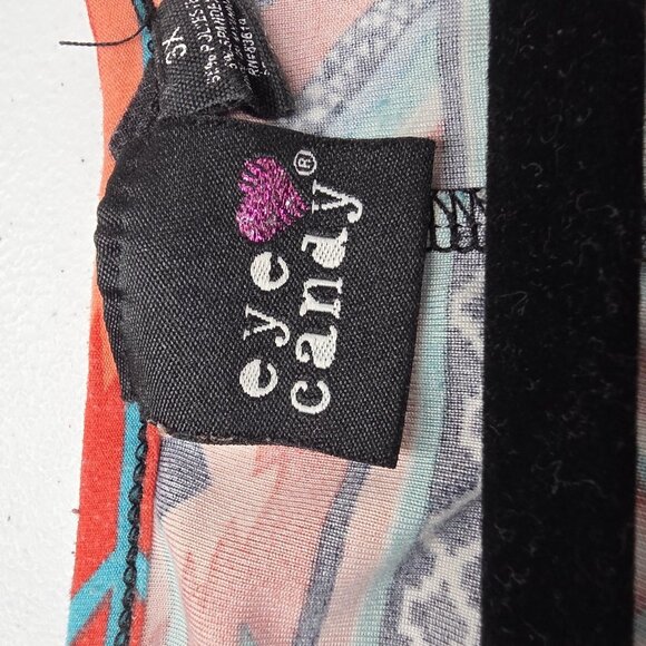 Eye Candy Shirt Womens 3X Multicolor Aztec Print V Neck 3/4 Sleeve Tunic Top - Picture 5 of 10